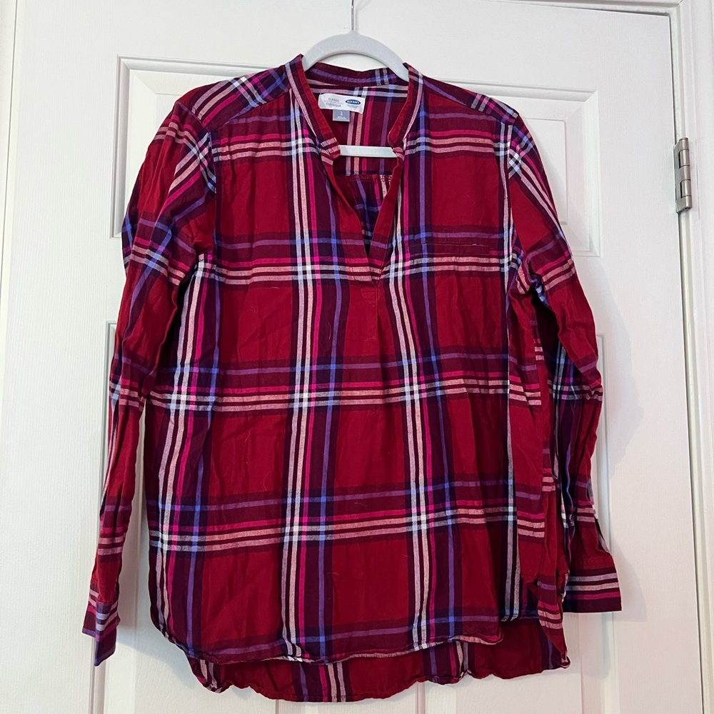 Woman’s Old Navy Red Plaid Blouse